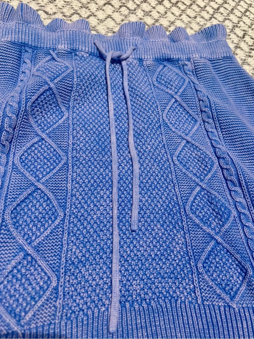 Free People Periwinkle Blue Cable Knit Mini Skirt - Picture 3 of 5